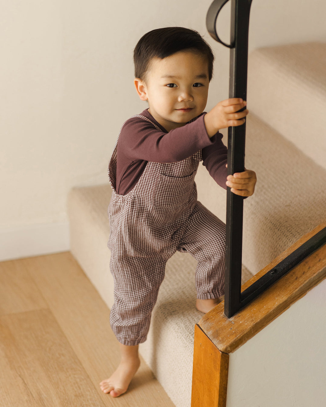 Quincy Mae - Ribbed Long Sleeve Bodysuit in Plum