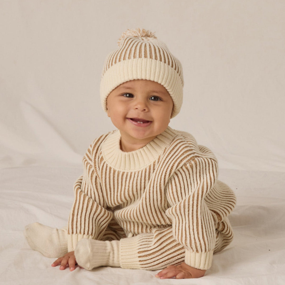 Quincy Mae - Relaxed Knit Sweater in Gold