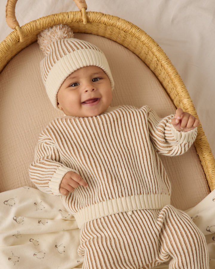 Quincy Mae - Baby Knit Beanie in Gold
