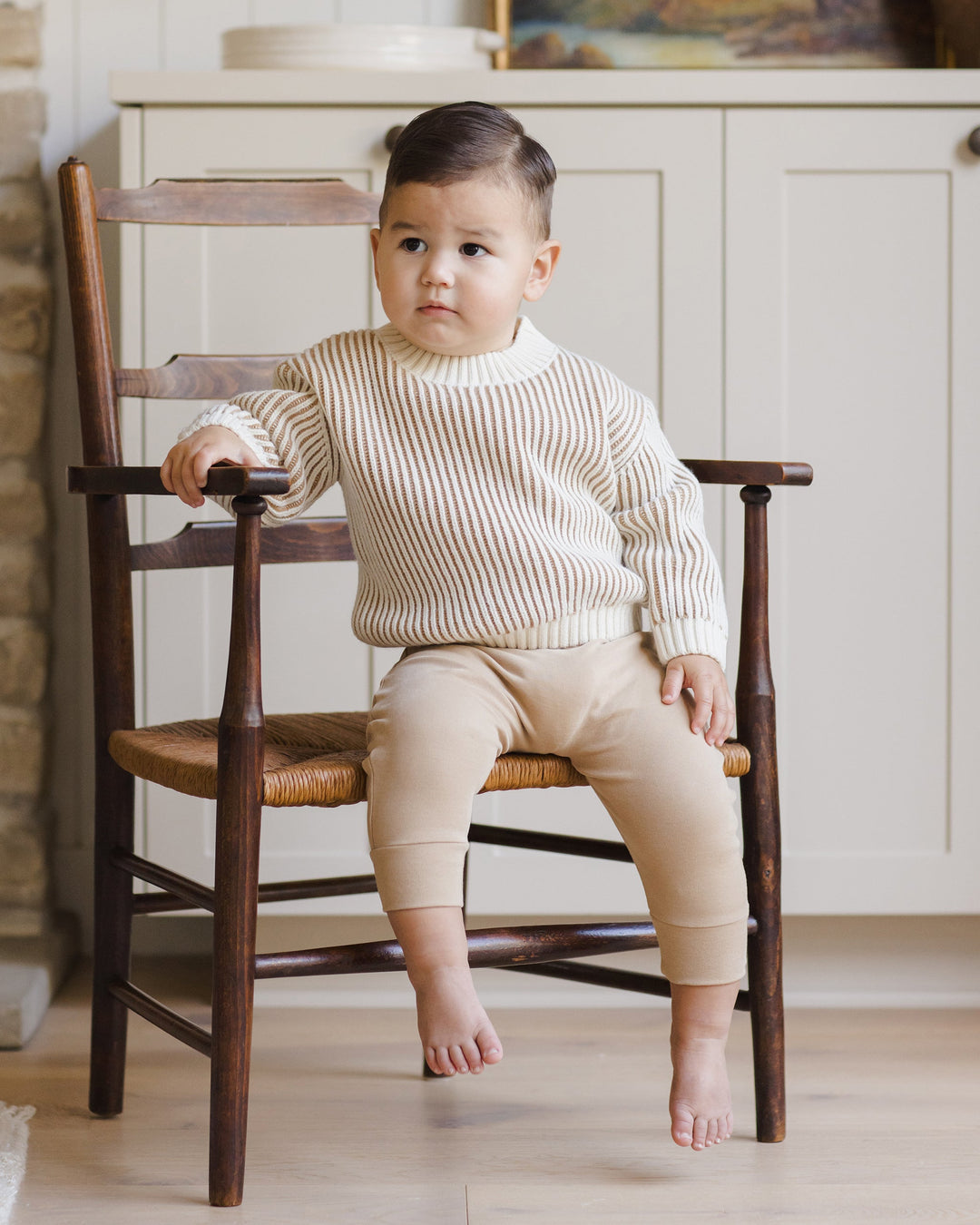 Quincy Mae - Relaxed Knit Sweater in Gold