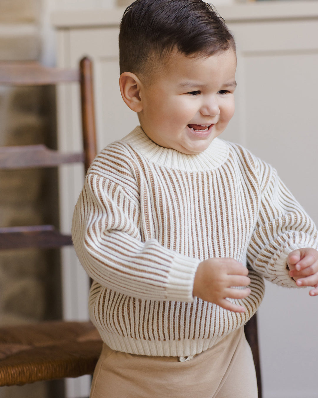 Quincy Mae - Relaxed Knit Sweater in Gold