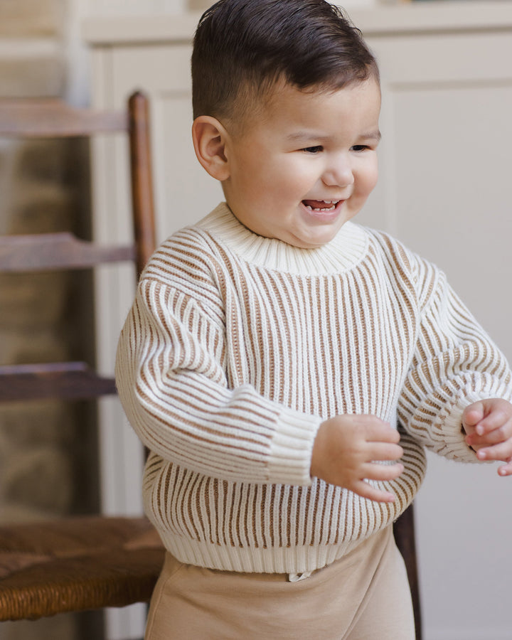 Quincy Mae - Relaxed Knit Sweater in Gold