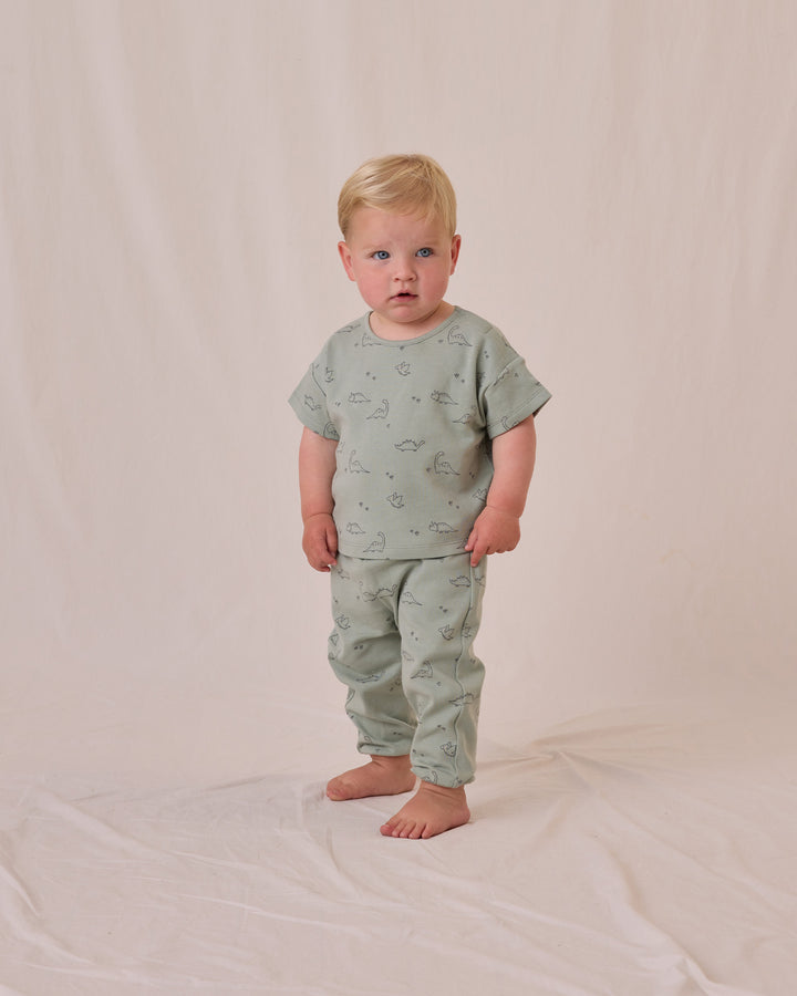 Quincy Mae - Jersey Tee and Pant Set in Dinos