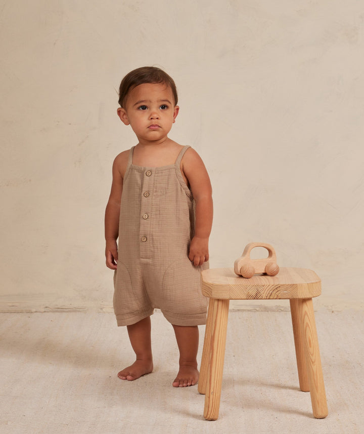 Quincy Mae Oat baby romper