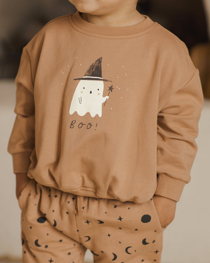 Quincy Mae - Relaxed Fleece BOO Sweatshirt in Spice