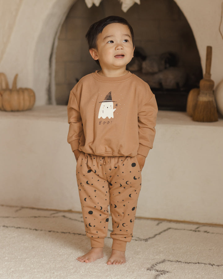 Quincy Mae - Relaxed Fleece Night Sky Sweatpants in Spice