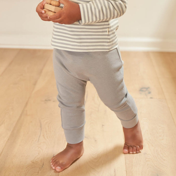 Quincy Mae dusty blue drawstring pants