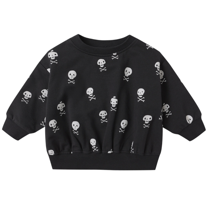 QUincy Mae crossbones sweatshirt in black