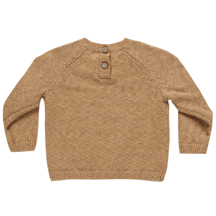 Quincy Mae - Knit Sweater in Speckled Golden back