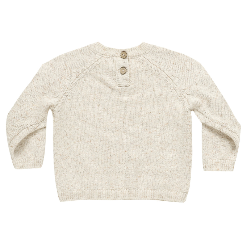 Quincy Mae - Knit Sweater in Speckled Natural back