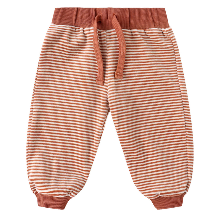 Quincy Mae - Velour Relaxed Sweatpants in Candy Cane Stripe