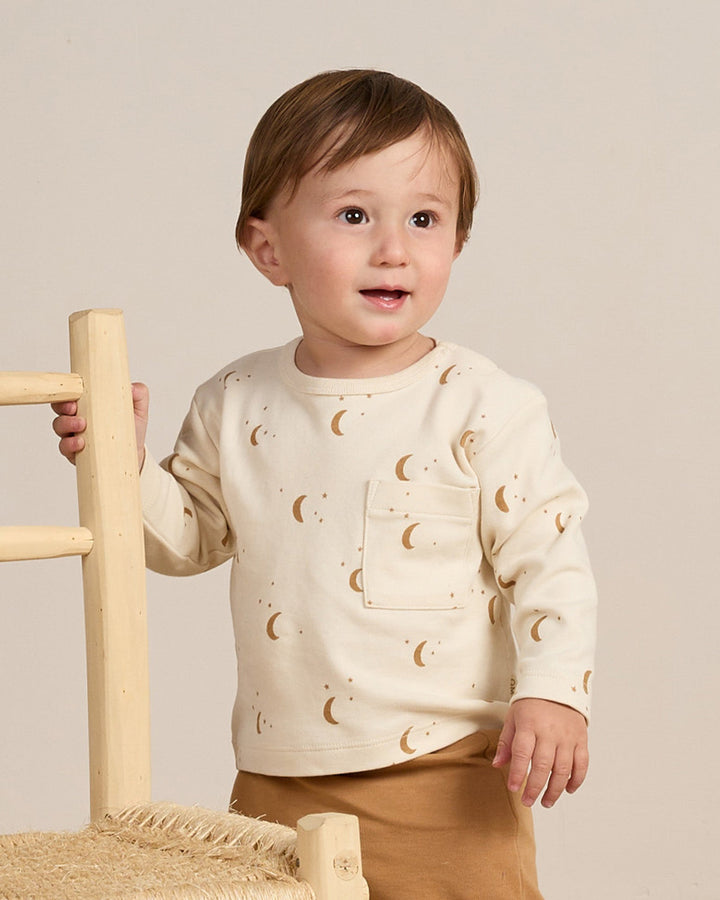 Quincy Mae Baby Boy Moons pocket tee