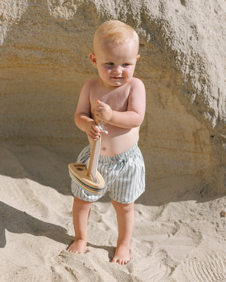 Quincy Mae Baby Boy Swim Shorts in Summer Stripes