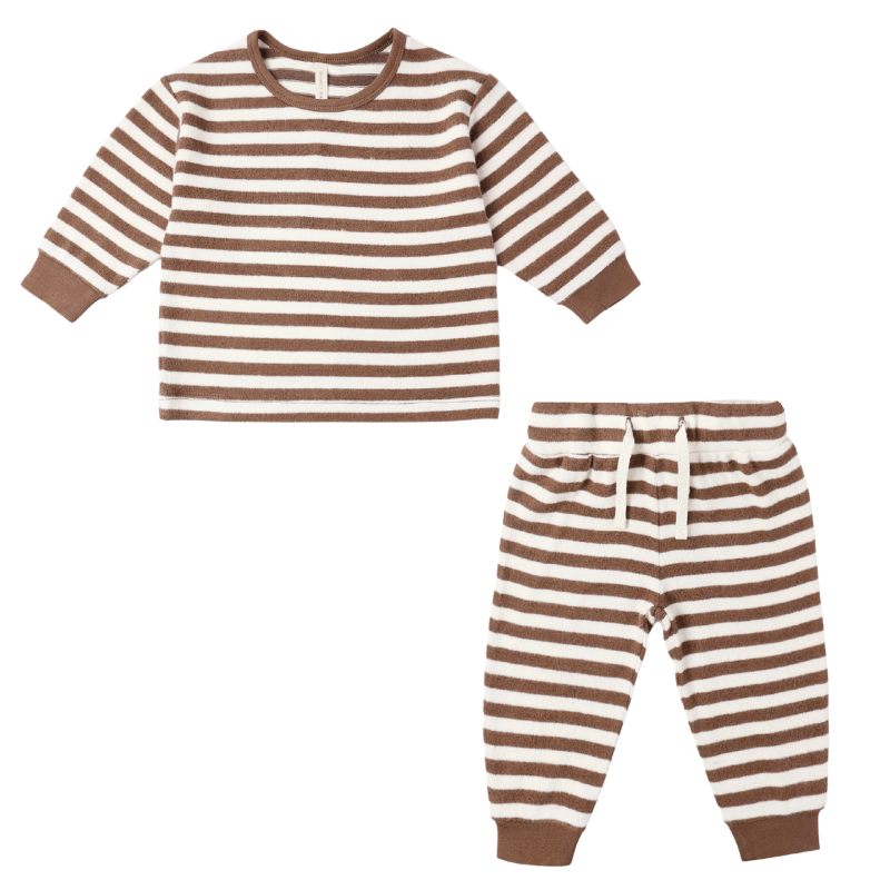 Quincy Mae Cozy set in cedar stripes