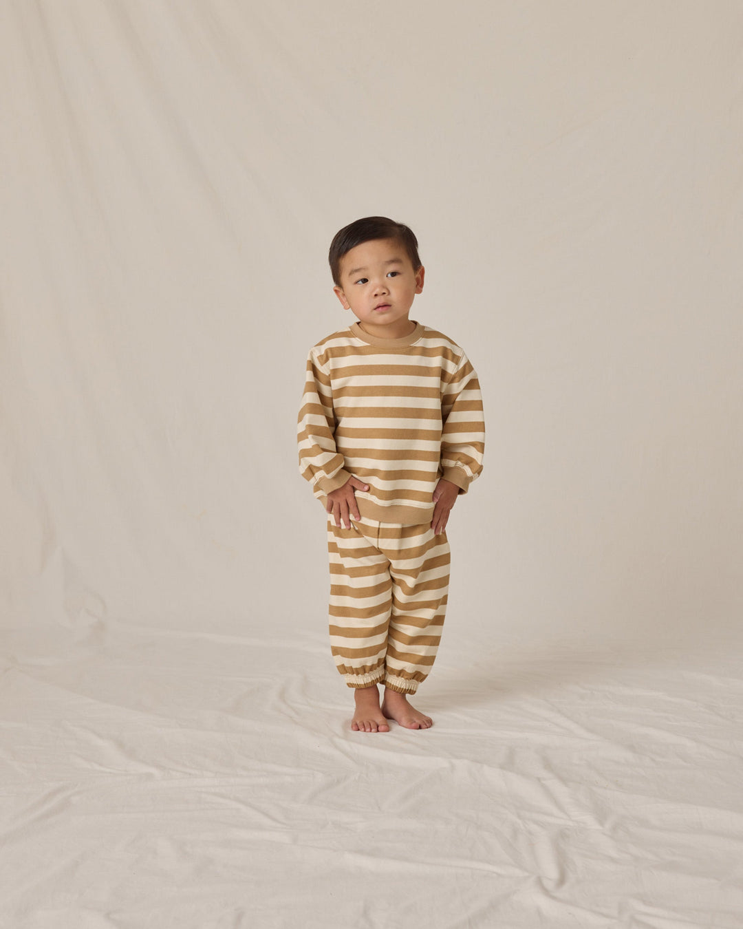 Quincy Mae Gold Stripes sweatsuit for boys