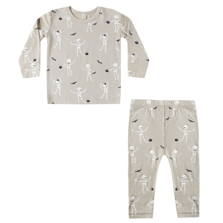 Quincy Mae Halloween skeleton pajamas