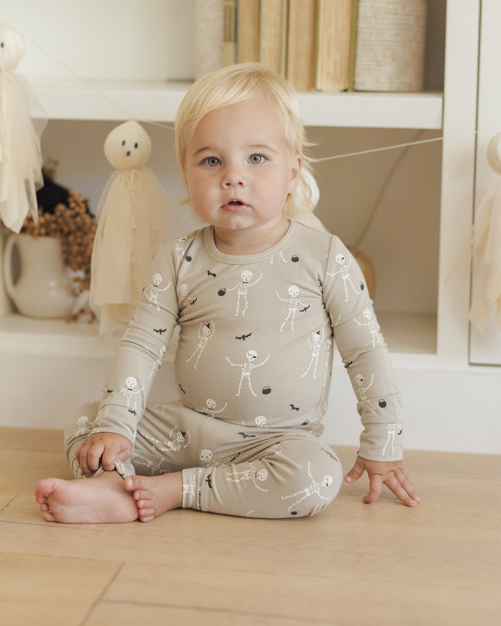 Quincy Mae Halloween skeleton pajamas for kids