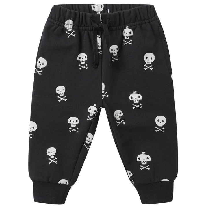 Quincy Mae Halloween sweatpants in crossbones black