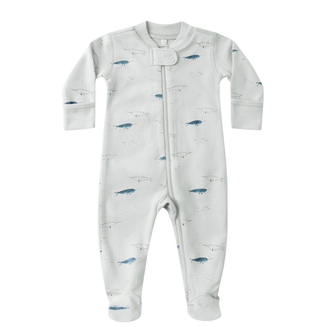 Quincy Mae Narwhals zipper sleeper