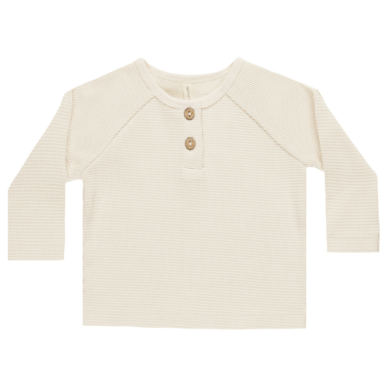 Quincy Mae Ribbed Knit Top in Natural