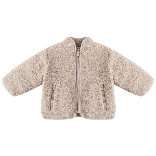 Quincy Mae Shearling Zip Jacket - Oat