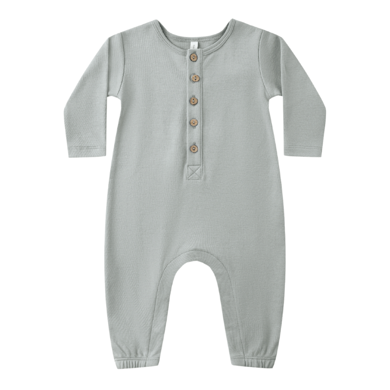 Quincy Mae Steel Blue baby jumpsuit
