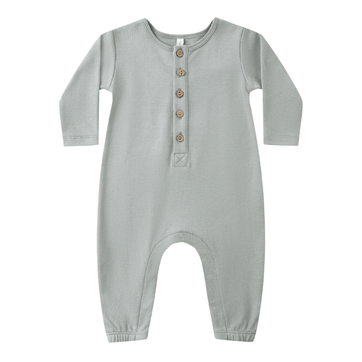 Quincy Mae Steel Blue baby jumpsuit