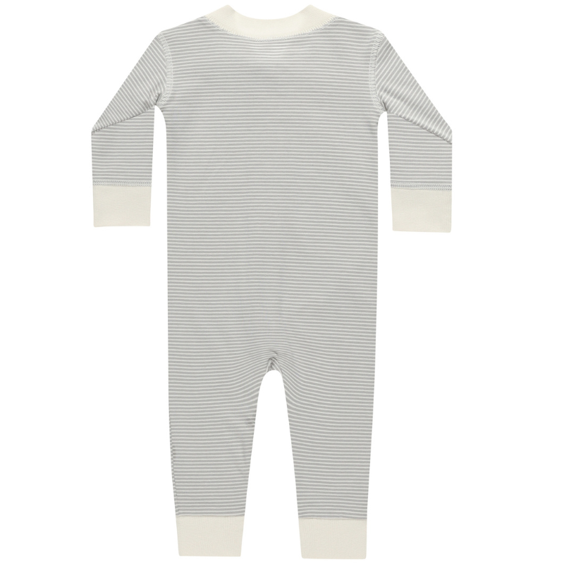 Quincy Mae ZIp Long Sleeve sleeper micro stripe back