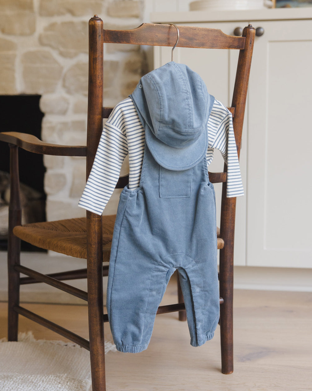 Quincy Mae baby blue striped shirt