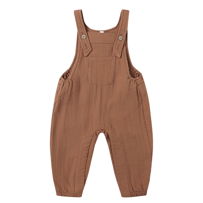 Quincy Mae baby overalls in Cedar