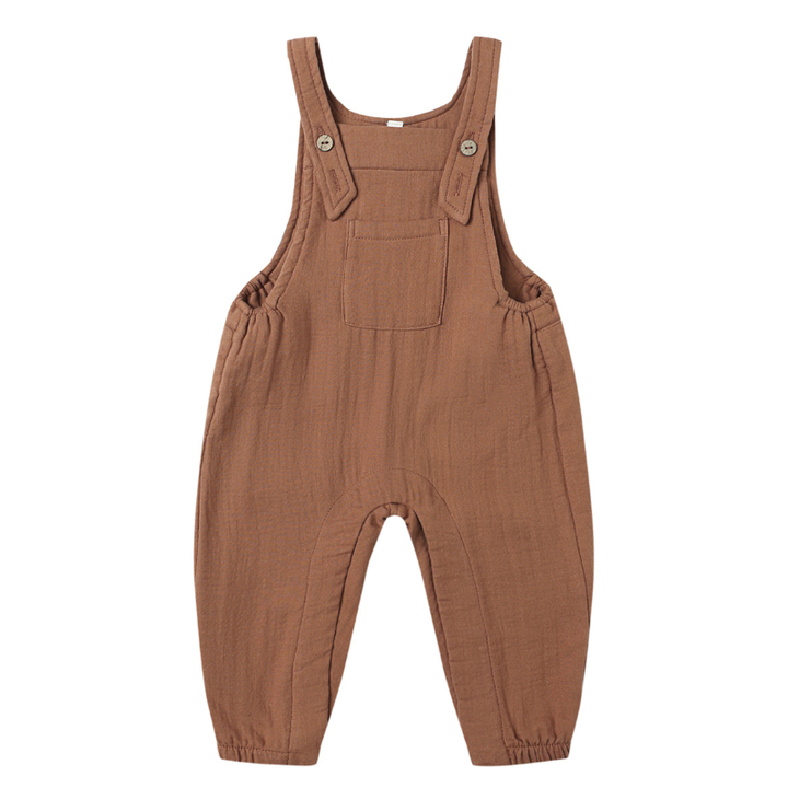 Quincy Mae baby overalls in Cedar
