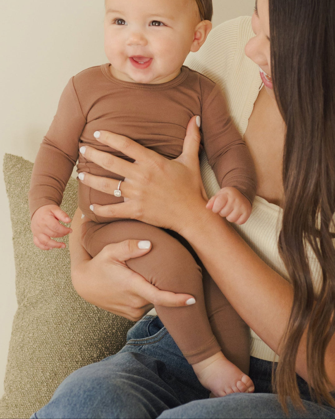 Quincy Mae baby pajamas in Cedar