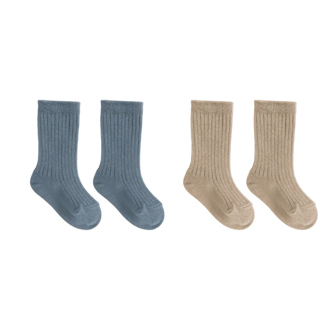 Quincy Mae blue and gold socks