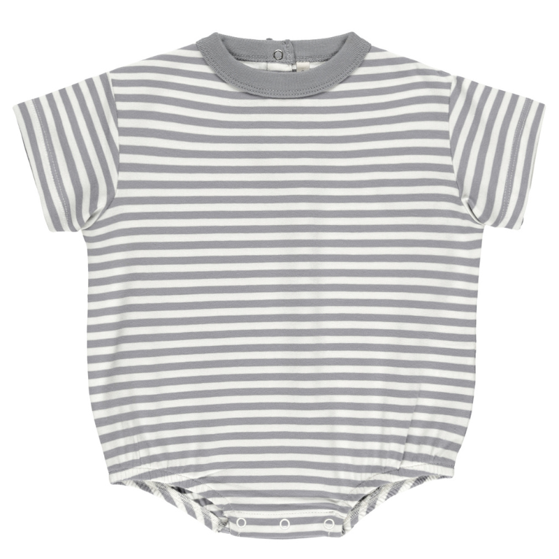 Quincy Mae bubble romper blue stripes