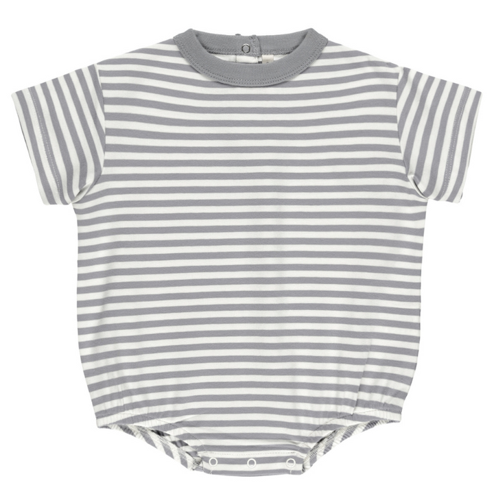 Quincy Mae bubble romper blue stripes