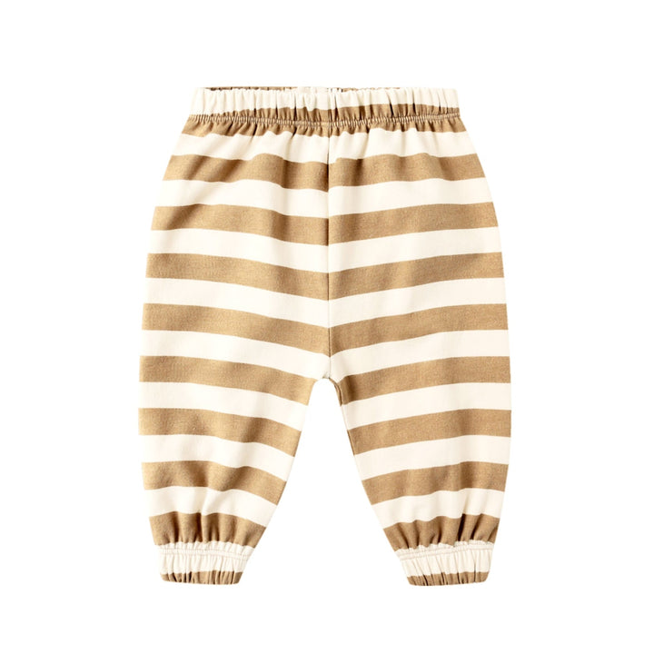 Quincy Mae gold striped oversized sweatpants