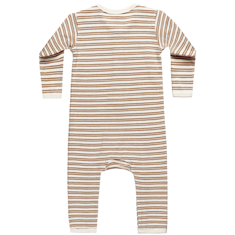 Quincy Mae golden stripe ribbed jumpsuit back