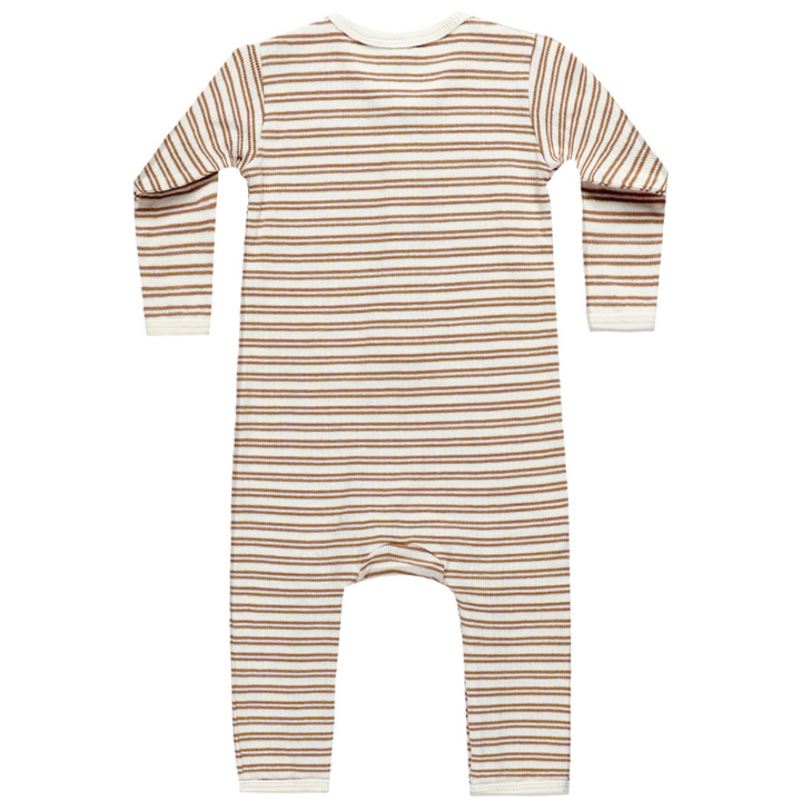 Quincy Mae golden stripe ribbed jumpsuit back