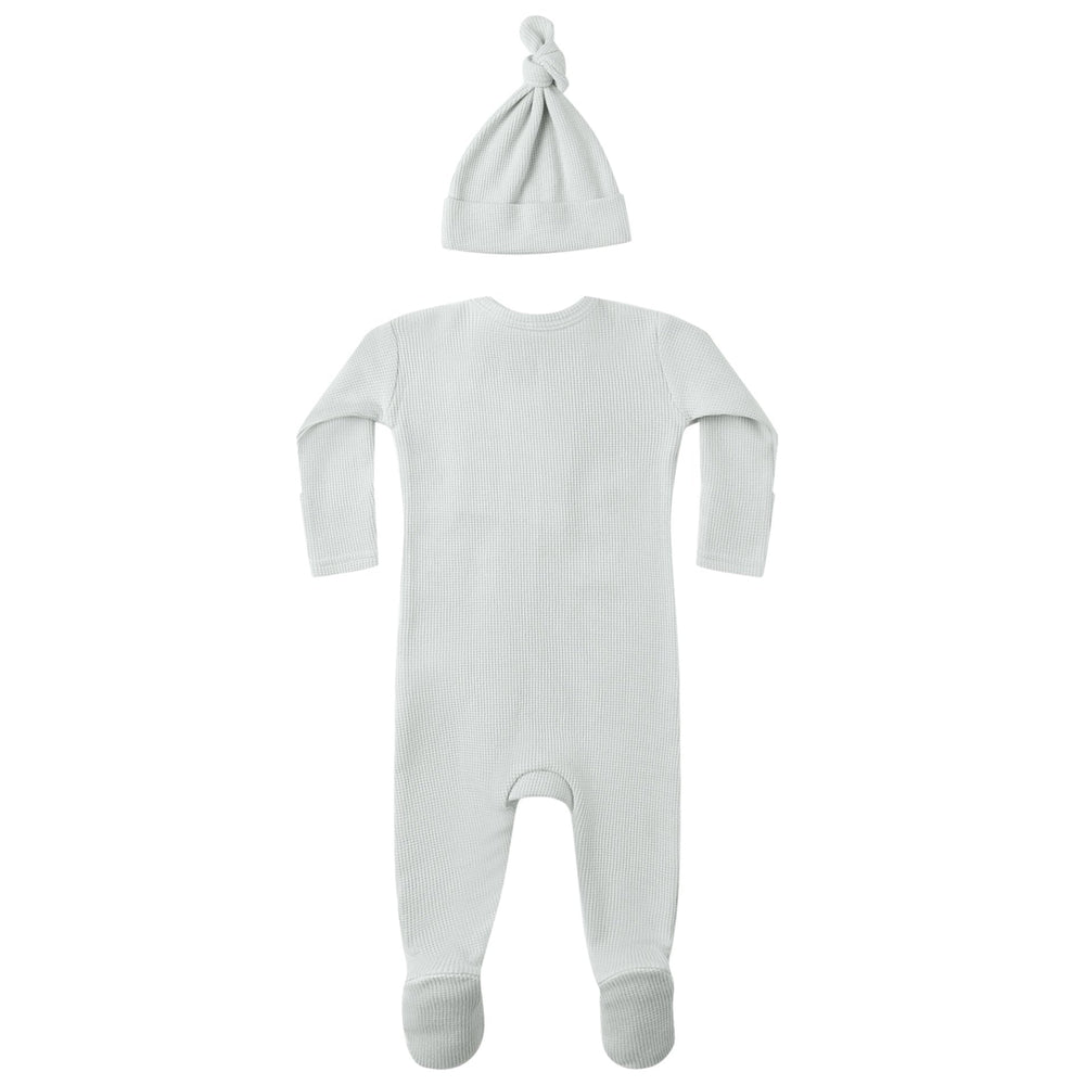 Quincy Mae ivory waffle sleeper back