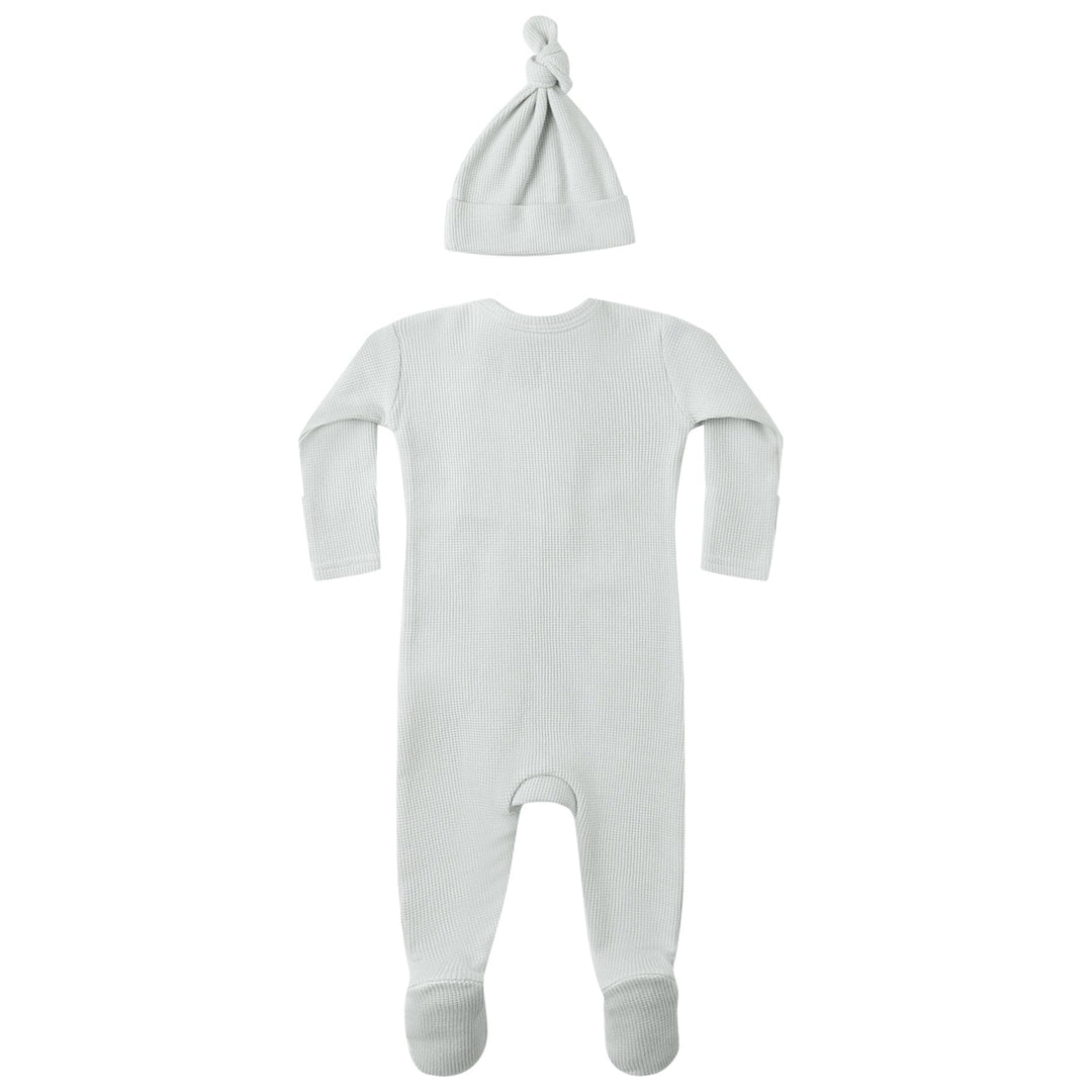 Quincy Mae ivory waffle sleeper back