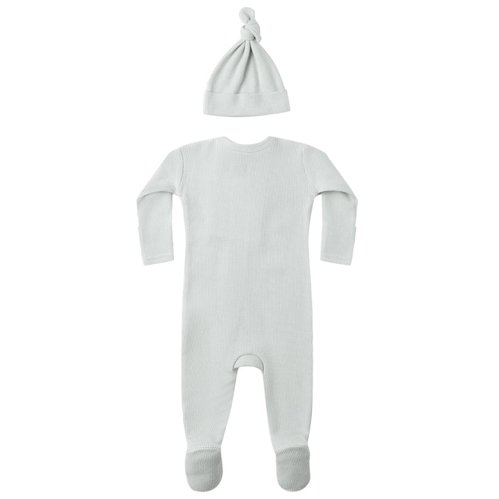 Quincy Mae ivory waffle sleeper back