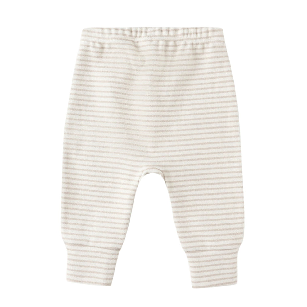 Quincy Mae micro stripe oat pants back