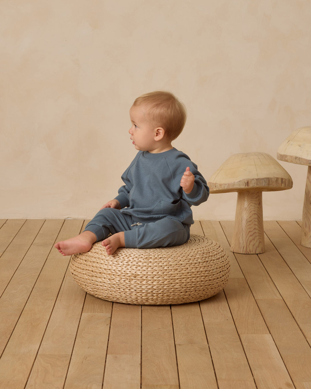 Quincy Mae ocean pocket sweatshirt blue