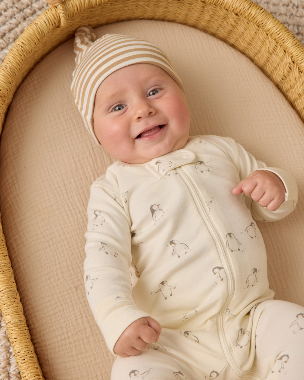 Quincy Mae penguins zip up baby sleeper