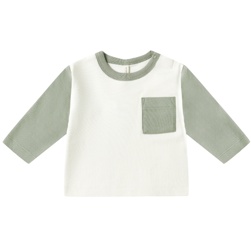 Quincy Mae raglan long sleeve tee in fern