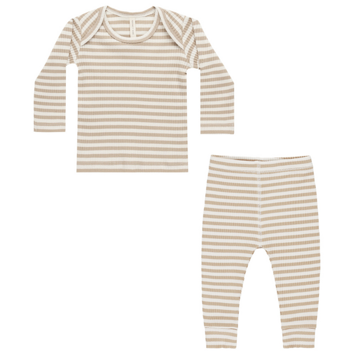 Quincy Mae ribbed striped two-piece set