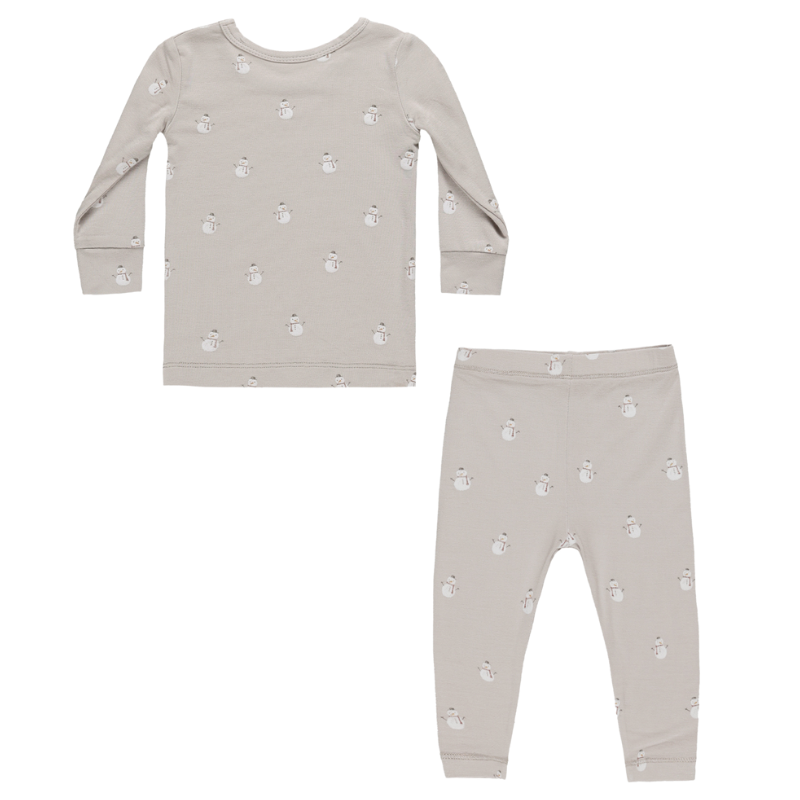 Quincy Mae snowmen bamboo baby pajamas