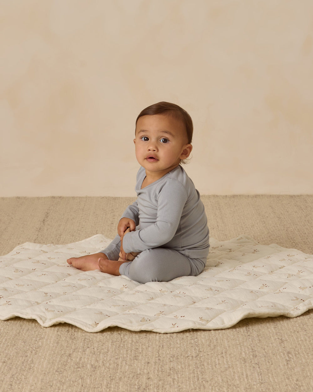 Quincy Mae steel blue bamboo pajamas