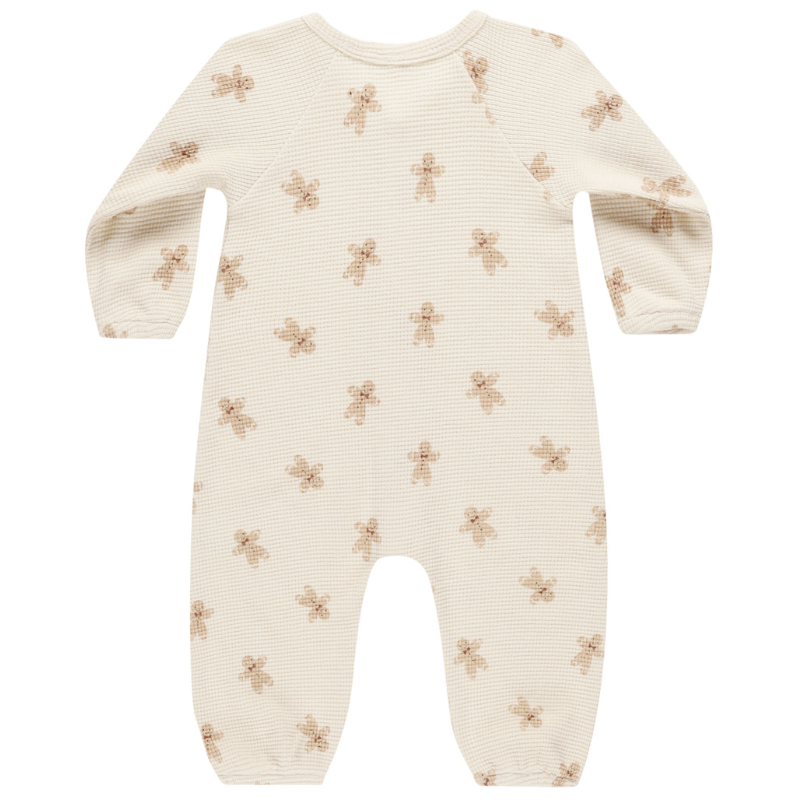 Quincy Mae waffle baby romper in Gingerbread