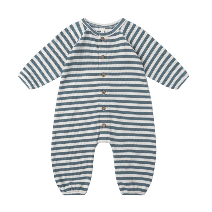 Quincy Mae waffle jumpsuit Ocean Stripes